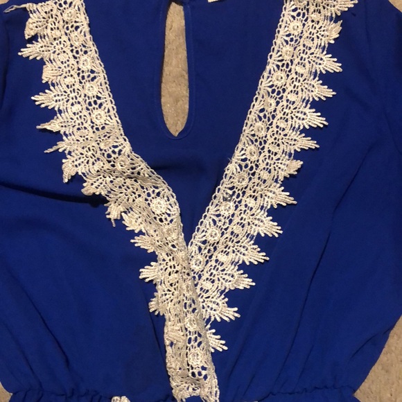 Blue & Lace Romper size small - Picture 2 of 4